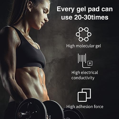 PAMASE 50/80 Pcs Gel Pads for Abs Stimulator - Replacement Pads for Abdominal Muscle Trainer, Reusable Ab Workout Toner Belt Accessory