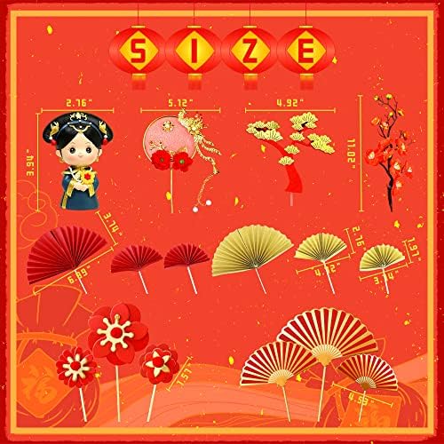 16Pcs Chinese Queen Cake Decoration Traditional Chinese Birthday Cake Decoration for Wedding Birthday Bridal Shower Baby Shower Asian Cake Topper