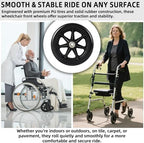 CALPALMY 6 Inch Replacement Wheelchair Front Wheels - Universal 6" PU Solid Tire for Rollator, Walker and More - Made from Durable Rubber, Wear-Resistant and Anti-Slip (2-Pack)