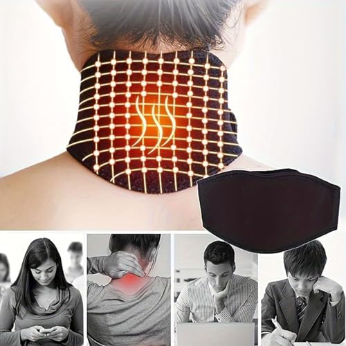 Heated Neck Brace, Neck Stretcher Stand, Ergonomic Neck Support, Cordless Neck Traction Device for Relieving Neck Pain, TMJ, and Muscle Stiffness, Suitable for Home/Office/Travel (Black)