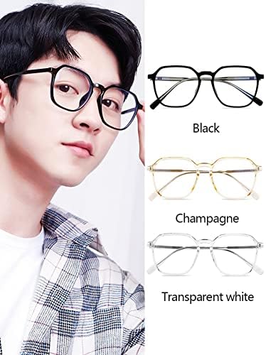 Oversized Fashion Reading Glasses Blue Light Blocking for Men Women, TR Spring Hinge Reader Anti Eyestrain (Color : Transparent, Size : 2.75+)