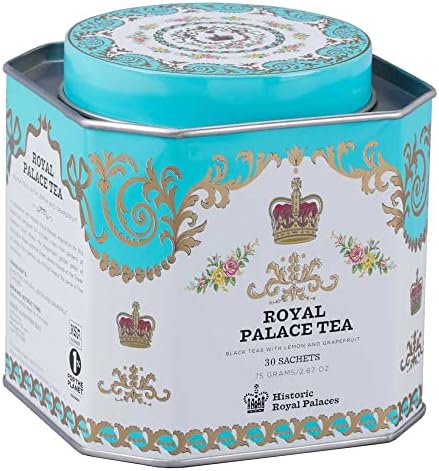 Harney & Sons Royal Palace Tea | Black Teas with Lemon and Grapefruit Flavors, 30 Sachets, Historic Royal Palaces Collection (Tin Design May Vary)