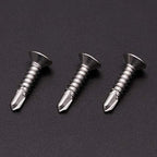 #10 x 3/4" Phillips Flat Head Sheet Metal Screws, Stainless Steel 410 Self Drilling Screws for Metal, Countersunk Head, Phillips Drive, Self Tapping, 100 Pack
