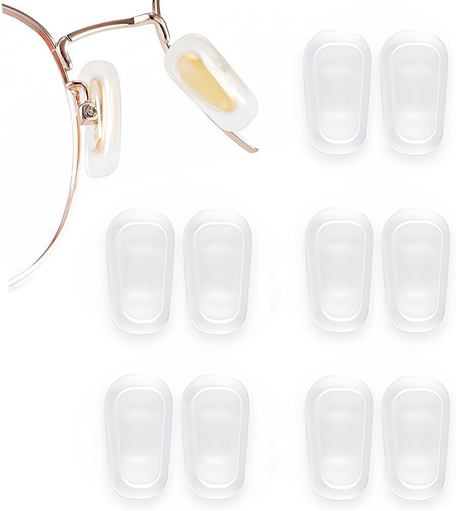 5 Pairs Slip-on Nose Pads Covers,Soft Silicone Eyeglasses Nosepads Anti-Slip Glasses Nose Piece,Eyewear Protective Covers Eye Pads,Nose Bridge Pads Replacement Nose Guards Eye Glasses Repair Kits