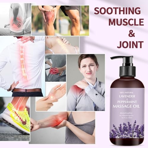 Lavender Massage Oil for Calming, Soothing and Relaxing Muscles Massage Oil for Massage Ideal Body Oil for Skin Moisturizing for Men and Women