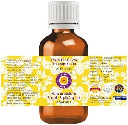 Deve Herbes Pure Fir Silver Essential Oil (Abies alba) Steam Distilled 15ml (0.50 oz)