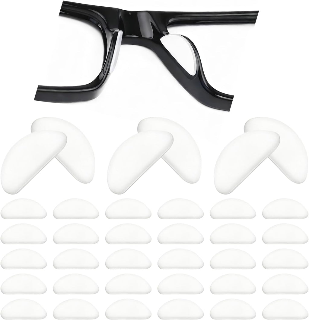 Eyeglass Nose Pads,30 Pack Clear Soft Silicone Adhesive Nose Pads for Glasses and Plastic Frames,Eyeglass Nose Pads Anti Slip to Keep Glasses from Sliding for Eyeglasses & Sunglasses Accessories