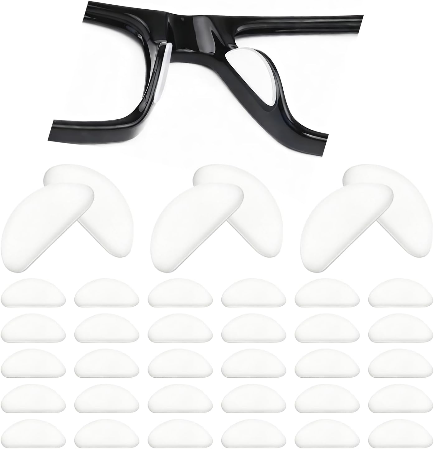 Eyeglass Nose Pads,30 Pack Clear Soft Silicone Adhesive Nose Pads for Glasses and Plastic Frames,Eyeglass Nose Pads Anti Slip to Keep Glasses from Sliding for Eyeglasses & Sunglasses Accessories