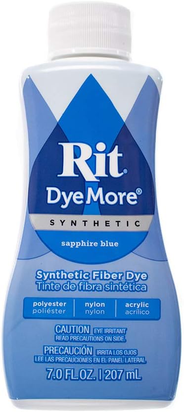 Rit DyeMore Single Bottle 7 Oz. Synthetic Liquid Fiber Dye for Clothing, Décor, and Crafts – Sapphire Blue