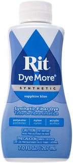 Rit DyeMore Single Bottle 7 Oz. Synthetic Liquid Fiber Dye for Clothing, Décor, and Crafts – Sapphire Blue