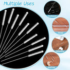 Grevosea 10 Pcs Hearing Aid Cleaning Tools, Hearing Aid Cleaning Brush Accessories and Supplies Tube Cleaning Brush for Earbuds Headphones Small Holes Cleaner