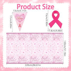 WANDIC Pink Ribbon Kit, 1 Piece Tablecloth and 2Pcs Banners for October Cancer Breast Cancer Awareness Survivor Warrior Fighter Gifts for Ladies Women