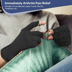 Arthritis Gloves for Women for Pain, Men and Women Fingerless Compression Wrap for Hand Pain and Osteoarthritis Compression Gloves Women,L,Black