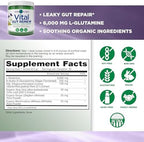 Vital Planet - Vital Gut Renew Powder Supplement for Leaky Gut Repair with L-Glutamine, Marshmallow and Ginger Root, DGL Licorice Root and Organic Aloe Vera, L Glutamine 6000mg 6.88 oz
