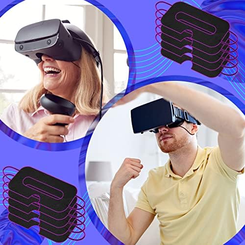 Kingdder 1000 Pcs Disposable Vr Mask Breathable Eye Mask Vr Face Cover Padding Non Woven Sanitary Cloth Universal Gear Accessories Compatible with Headsets Virtual Reality(Black)