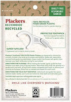 Plackers EcoChoice Fresh Mint Recycled Dental Flossers, Easy Grip Handle, Built in Toothpick, Made with 100% Recycled Food Grade Plastic, 360 Count (Pack of 4)