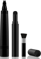 Beard Pen Filler Styling Kit for Men, 4-tip Beard Filler Pencil (Black), Soft Cotton Tip, Long Lasting Waterproof, Beard Stick Beard Shadow, Beard Shaping Tool for Hairline and Beard Fillers