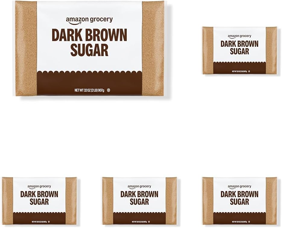 Amazon Grocery, Dark Brown Sugar, 2lb (Pack of 5)
