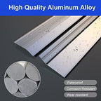 Aluminum Floor Transition Threshold Strip, 36 Inch Threshold Ramps for Doorways, Wheelchairs, Door/Tile/Threshold Reducer, Doorway Edge Trim Suitable for Threshold Height Less Than 1.6 Inch (Silver)