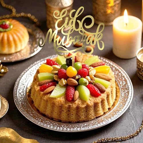 Eid Mubarak Cake Toppers Cake Decorations Acrylic Umrah Mubarak Cake Topper Muslim Islam Cupcake Toppers Cake Decor Eid Decorations Moon Cake Topper Cake Decoration Ramadan Decorations Party Supplies