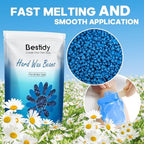 Bestidy Hard Wax Beads for Hair Removal, Waxing Beads for Coarse Hair, 500g Refill Wax Beads for Wax Warmer, Home Waxing for All Body and Brazilian Bikini Areas, Women Men (17.64 Ounce, Sea Blue)