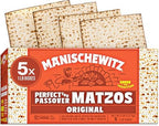 Manischewitz Passover Matzo (5x1lb Boxes) The Original Manischewitz Passover Matzo | Two Ingredients only - Flour and Water - 18 Min Matzo | Unsalted | Kosher for Passover and Year Round