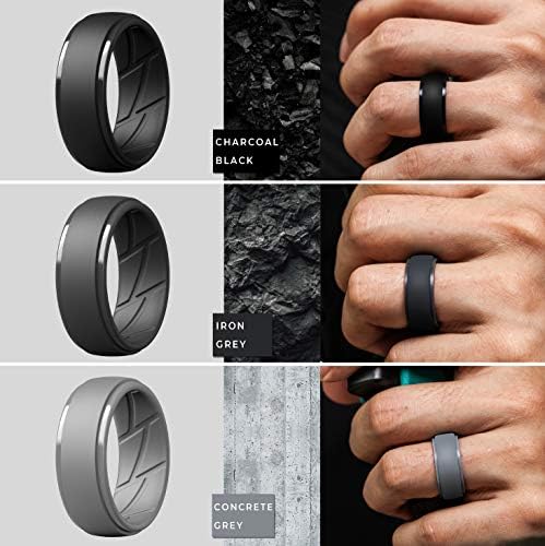 ThunderFit Men's Silicone Rings 10mm Wide 2.5mm Thick Rubber Bands, Breathable, Variety Multipack 1-10