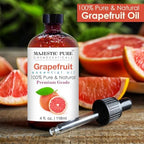 Majestic Pure Essential Oil with Glass Dropper - 100% Pure and Natural - Essential Oils for Diffuser, Aromatherapy, Soap and Candle Making, Grapefruit Essential Oil, Grapefruit Oil, 4 Fl Oz