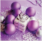 20-ct 13x13 Christmas Paper Decoupage Napkins, 3-Ply Servilletas Tissue Napkin for Dinner and Parties, Disposable Napkins (Lilac Xmas)