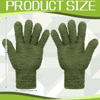 Patelai 2 Pairs Microfiber Gloves for Plants Dusting Cleaning Glove Mittens House Cars Blinds Dusting(Olive Drab, Grass Green,Large)
