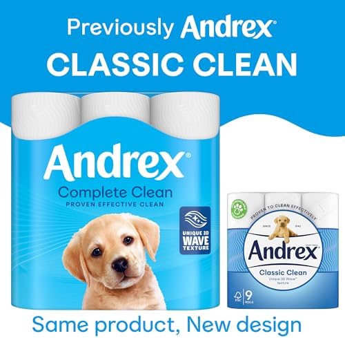 Andrex Toilet Roll - Classic Clean Toilet Paper, 48 Toilet Rolls (16 Rolls x 3 Packs)