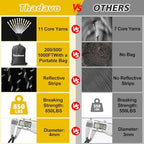 Reflective Paracord Rope 850Ib, 50/100/200/500/1000ft 4MM 11 Strand para Cords Lanyard Utility Parachute Cord for Tent Camping Hiking Survival Tactical Clothesline DIY Projects, Black 100FT
