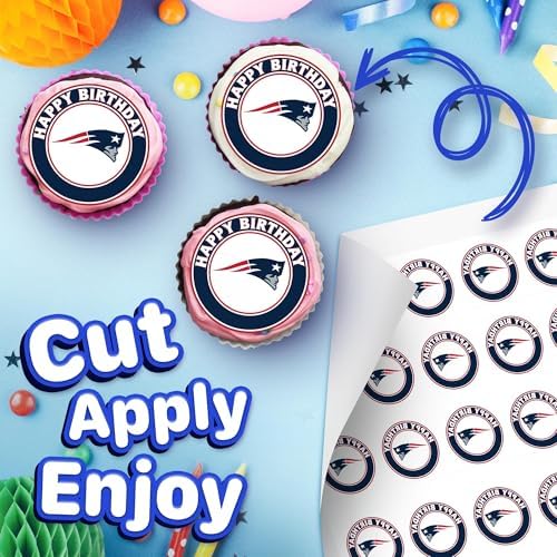 30 x Edible Cupcake Toppers – Northeast Football Heroes Themed Collection of Edible Cake Decorations | Uncut Edible on Wafer Sheet