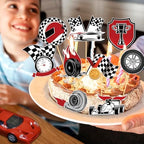 48 Pieces Race Car Cupcake Toppers Checkered Race Car Cupcake Picks for Racing Theme Party Baby Shower Birthday Party Decoration Supplies