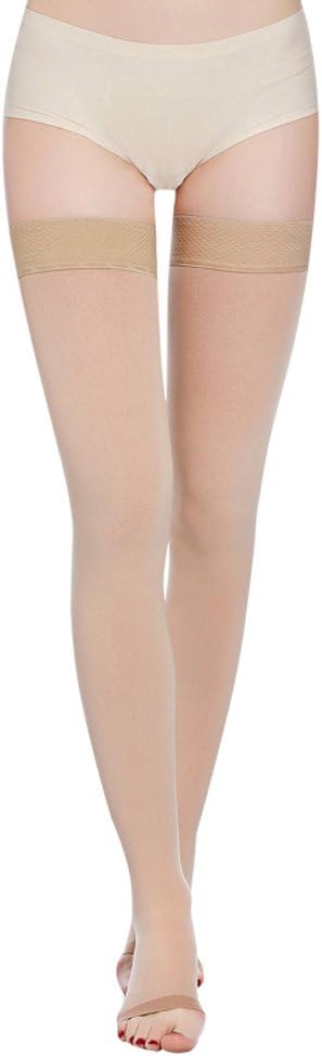 Thigh High Compression Socks, Firm Support 20-30 mmHg Gradient Compression Stockings with Silicone Band. Treatment for Runnin