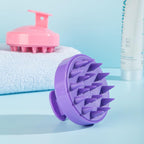 Hair Scalp Massager Shampoo Brush, Scalp Scrubber with Soft Silicone Bristles, Both Wet Dry Hair (Purple)