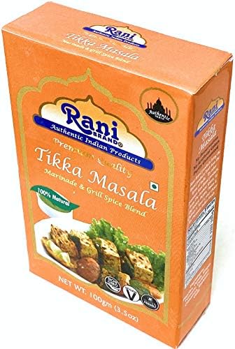 Rani Tikka Masala Indian 7-Spice Blend 3.5oz (100g) ~ All Natural | Salt-Free | Vegan | No Colors | Gluten Friendly | NON-GMO | Indian Origin