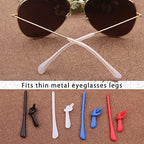 KECHIO Silicone Anti-Slip Eyeglass End Tips Ear Cushions Ear Sock Pieces Tube Temple Tips Spectacle Retainers Elastic Comfort Replacement Tips for Thin Metal Eyeglass Legs 6 Pairs