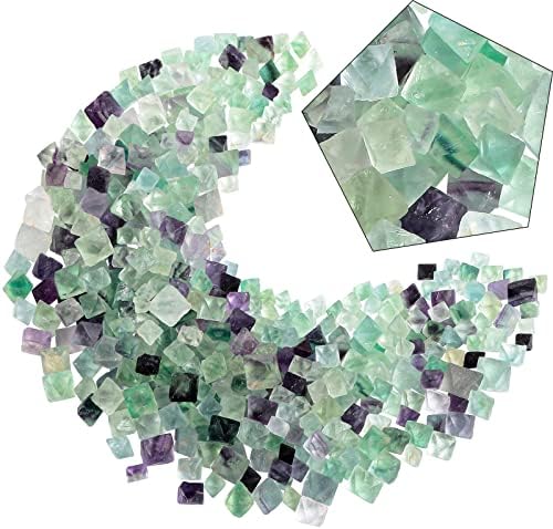 SUNYIK Natural Fluorite Rough Stone,Rhombus Crystal Quartz Point for Tumbling,Cabbing, 0.1-0.3 inch,0.5pound (About 230 gram)