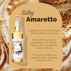 Monin - Amaretto Syrup, Almond-Caramel Cookie Taste, Natural Flavors, Great for Coffees, Lattes, Cocktails, and Mocktails, Non-GMO, Gluten-Free (750 ml)