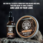 Viking Revolution Ultimate Conditioner for Men's Beard Grooming - Softens, Smoothes and Soothes - Contains Beard Wash and Conditioner (5oz Set), Beard Oil, Balm and Wooden Comb - Coffee Whiskey Scent
