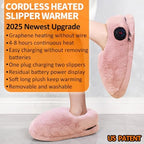 Heated Slippers Foot Warmer Rechargeable for Cold Feet, House Portable Electric Heating Pad Shoes for Women Men,3.5-7 Hours Heating, Powered by Battery or USB