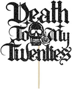 Death to My Twenties Cake Topper, Rip Twenties Decorations, Rip to My 20s, Funeral Birthday Decorations, 30th Birthday Party Decorations, Black Glitter