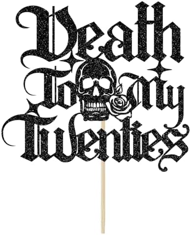 Death to My Twenties Cake Topper, Rip Twenties Decorations, Rip to My 20s, Funeral Birthday Decorations, 30th Birthday Party Decorations, Black Glitter