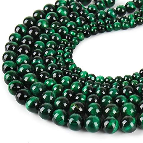 Natural Green Tiger Eye Beads, Grade AAA Gemstone Round Loose Beads 8MM 100PCs Bulk Lot Options, Semi Precious Stone Beads for Jewelry Making