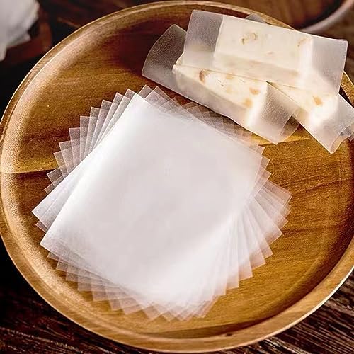 500 Sheets Transparent Edible Glutinous Rice Paper Candy Coated Wrapping Paper Nougat Chocolate Sugar Wrapper