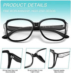 Stylish Oprah Style Reading Glasses, Oversized Quality Frame Retro Readers with Fashion Eyeglasses Chains for Women