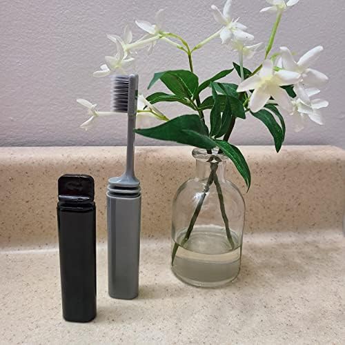 COOL & FRESH Bamboo Charcoal Folding Toothbrush for Travel Camping Holidays 2 Pack