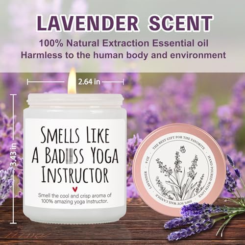 Funny Yoga Instructor Candle Gift for Women Yoga Teacher -Smells Like a Badass yogic Instructor Candle, Thanksgiving Appreciation Candles for Wellness Coach, Meditation, Zen Gifts for Yogic Lovers-73