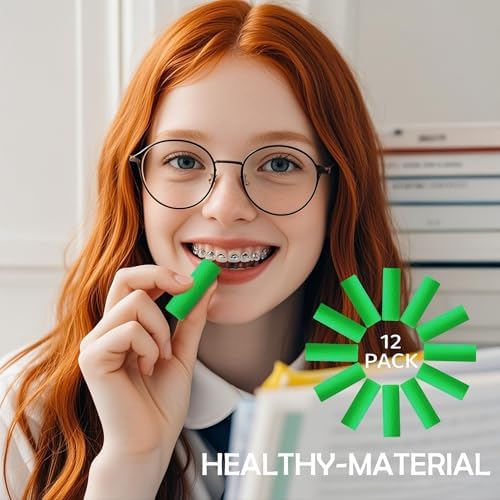 12 Pack Aligner Seaters for Invisalign & Clear Aligners, Silicone Orthodontic Chompers - Dental Chews for Retainers & Trays Seating - Green